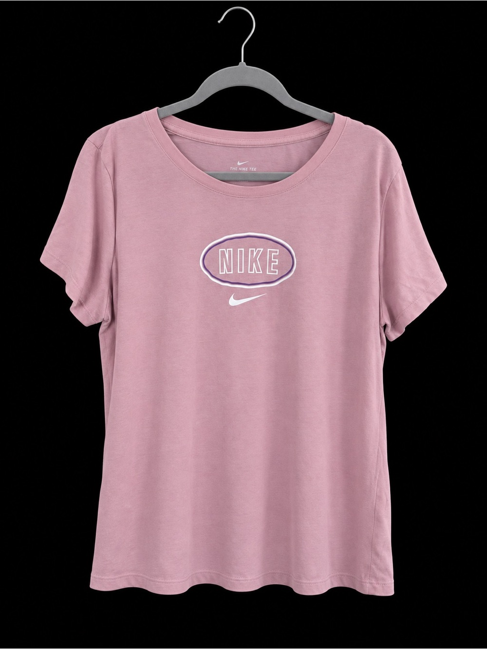 Nike Women's Short Sleeve Tee in Dusty Pink with White Logo